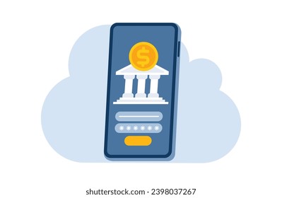 Online banking flat illustration template
