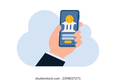 Online banking flat illustration template
