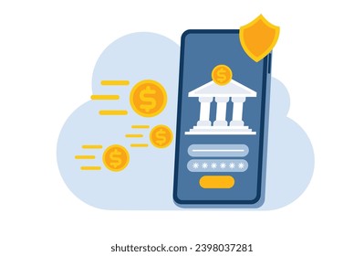 Flachbild-Vorlage für Online-Banking