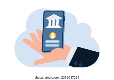 Online banking flat illustration template