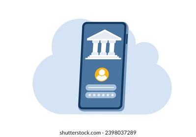 Online banking flat illustration template