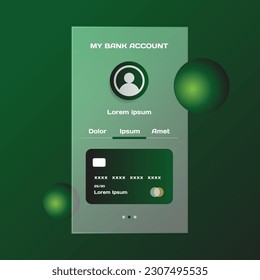 Online banking glassmorphism design template concept