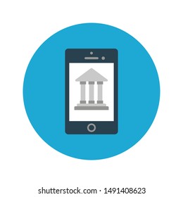 online banking glyph flat vector icon