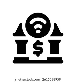 online banking glyph icon. Strong and solid vector icon for websites, mobile interfaces, presentations, and visual branding. High quality and easy to edit.