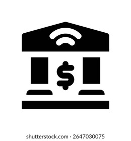 online banking glyph icon. Strong and solid vector icon for websites, mobile interfaces, presentations, and visual branding. High quality and easy to edit.