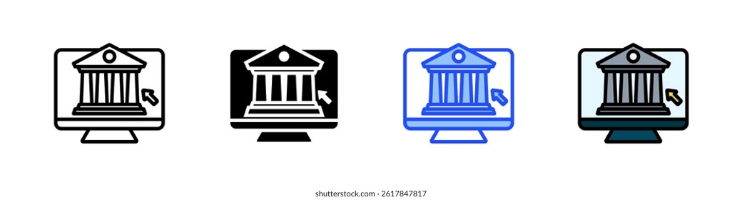 Online Banking Icon Collection With Multiple Styles