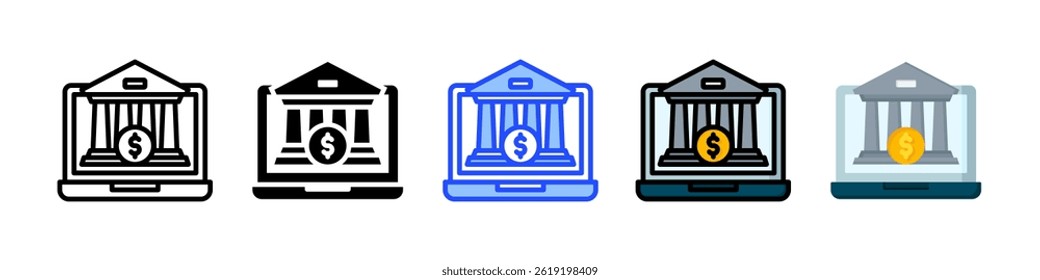 Colección de íconos de banca en línea con múltiples estilos