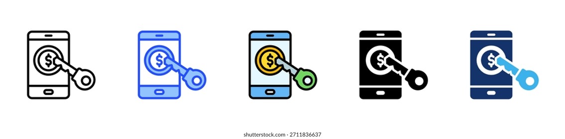 Coleção De Ícones De Banco Online Com Vários Estilos