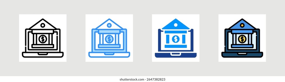 Online-Banking-Symbol-Kollektion Mehrere Stile festlegen