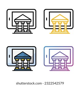 Online banking icon design in four variation color