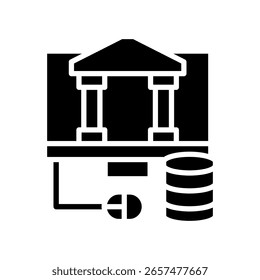 Ilustração de vetor de glifo de ícone do Online Banking