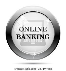 Online banking icon. Internet button on white background. EPS10 vector.
