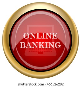 Online banking icon. Internet button on white background. EPS10 vector.