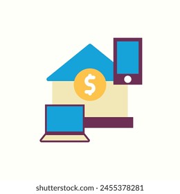 online banking icon, isolated icon in light background, perfect for website, blog, logo, graphic design, social media, UI, mobile app
