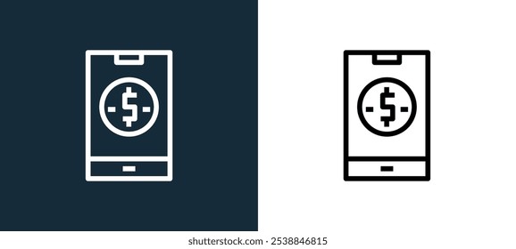 online banking icon isolated on white and black colors. online banking outline linear vector icon from trading collection for mobile apps, web and ui.