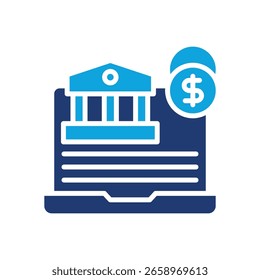 Online Banking Icon Mixed Vector Illustration