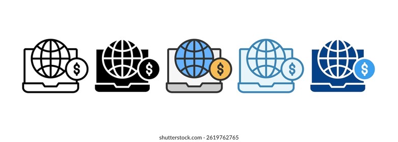 Online Banking Icon Set Multiple Style Collection