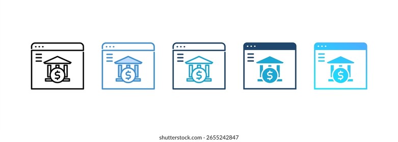 Conjunto de iconos de banca en línea colección de estilo múltiple