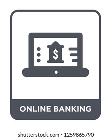online banking icon vector on white background, online banking trendy filled icons from Payment methods collection, online banking simple element illustration