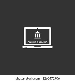 online banking icon vector. online banking sign on black background. online banking icon for web and app
