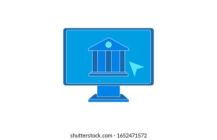 Online banking icon vector sign and symbol isolated on white background.