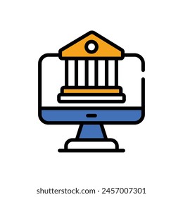 Icono de banca en línea Vector ilustración de stock