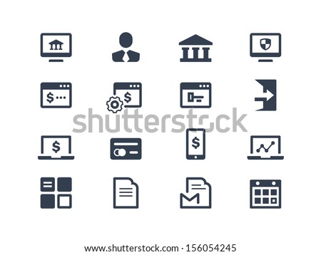 Online banking icons