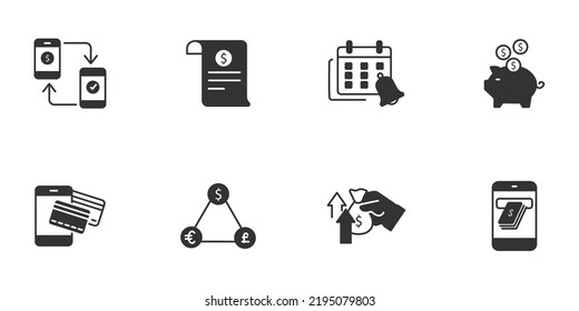 Online banking icons set . Online banking pack symbol vector elements for infographic web