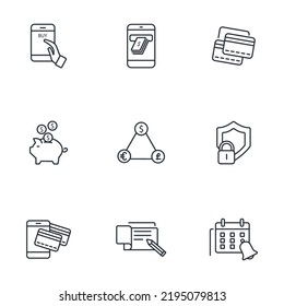 Online banking icons set . Online banking pack symbol vector elements for infographic web