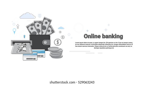 Online Banking Internet Electronic Payment Money Kreditkarte Brieftasche Vektorgrafik