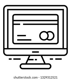 Online banking line icon 