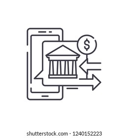 Online banking line icon concept. Online banking vector linear illustration, symbol, sign
