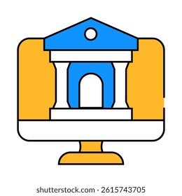 online banking line icon vector. online banking sign. isolated symbol illustration