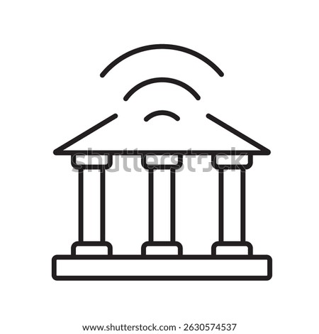 Online banking line icon vector, with editable stroke, ideal for mobile apps, fintech dashboards, and cloud-based finance tools