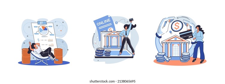 Online banking metaphor, financial consulting, saving account. Mobile payment, cash transactions. Mobile money transfer app. E-money, bank deposit. Digital wallet. Cash investment, payment processing