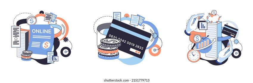 Online banking metaphor, financial consulting, saving account. Mobile payment, cash transactions. Mobile money transfer app. E-money, bank deposit. Digital wallet. Cash investment, payment processing