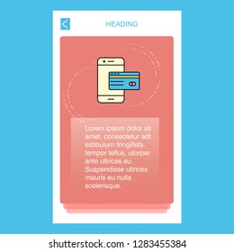 Online banking mobile vertical banner design design. Vector