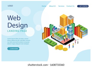 Online banking modern flat design isometric concept. Electronic bank and people concept. Landing page template. Conceptual isometric vector illustration Suitable for Diagrams, Infographics, Game Asset