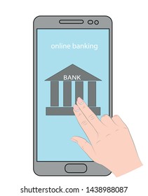 online banking on the phone. flat design. vector illustration.
