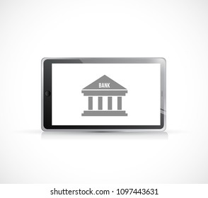 Online Banking on a tablet. Concept illustration design over a white background