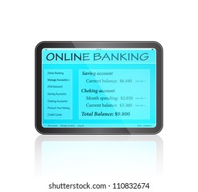 Online Banking on Touch Screen. Vector Icon