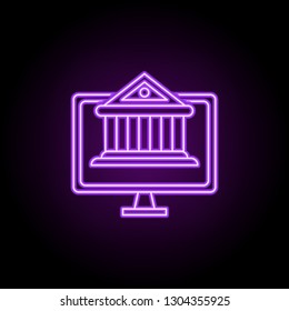 online banking outline icon. Elements of Banking & Finance in neon style icons. Simple icon for websites, web design, mobile app, info graphics