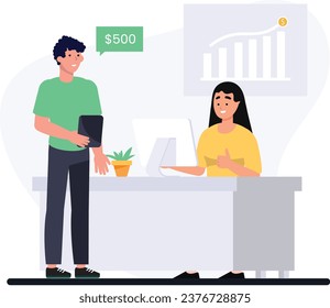 Banca en línea con conceptos de personas 