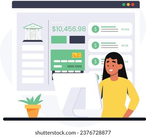 Banca en línea con conceptos de personas 