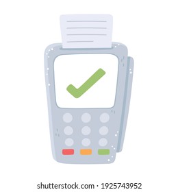 online banking pos terminal digital payment vector illustration isolated