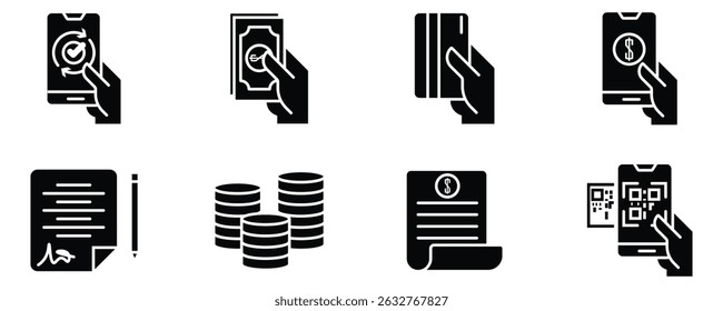 Online banking related icons: thin vector icon set. stock vector. illustration. 

