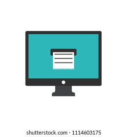 online banking report colored icon on white background