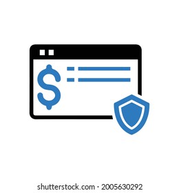 Icono de seguridad de la banca en línea (ilustración de Black and blue Vector)