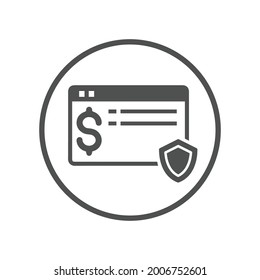 Online banking secure security icon (Circle version icon)