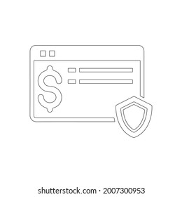 Online banking secure security icon (Outline Vector illustration)